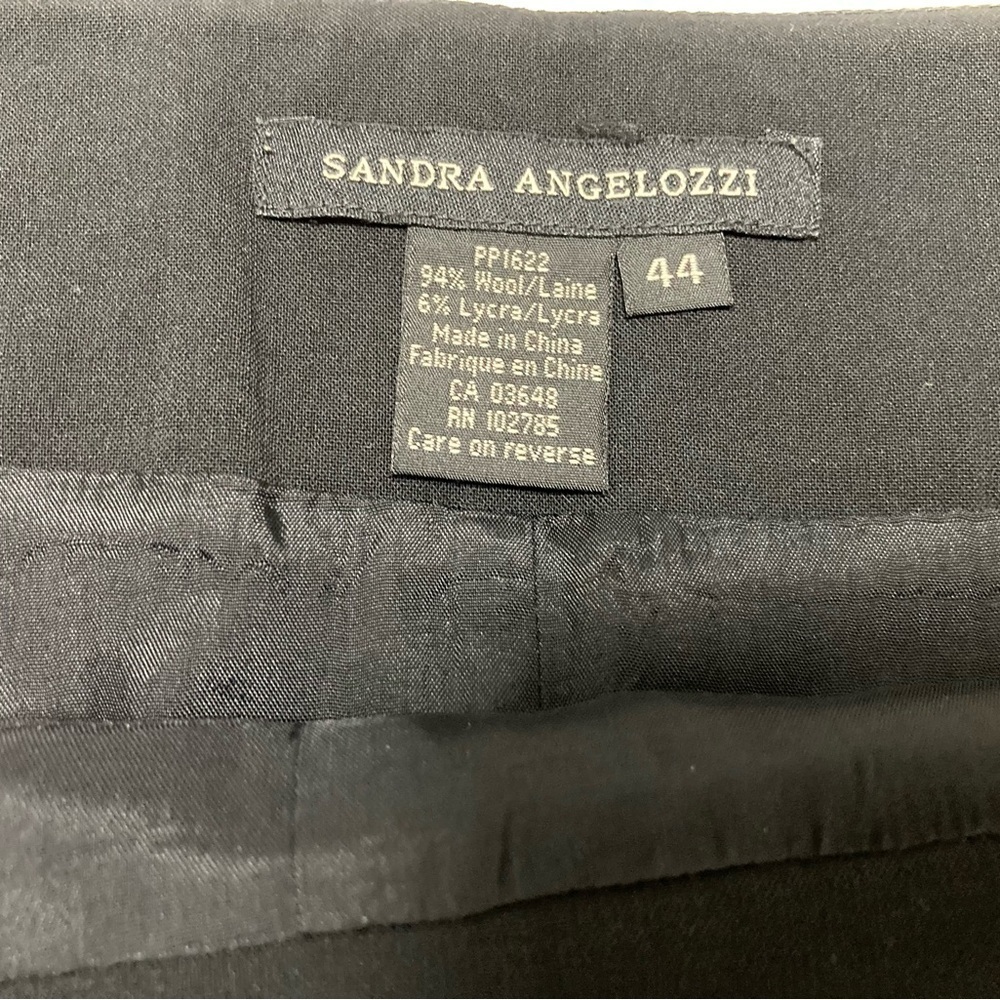 SANDRA ANGELOZZI BLACK WOOL SKIRT - Size 44 - Picture 4 of 5